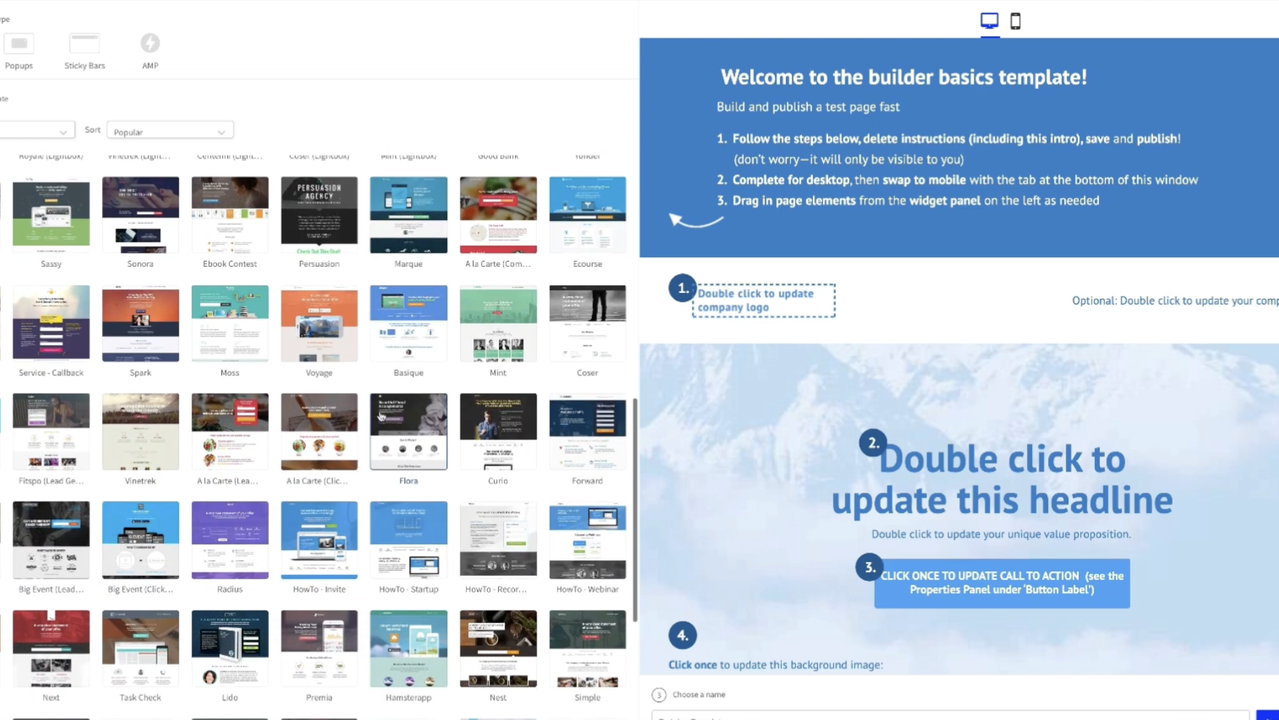 Unbounce landing page templates