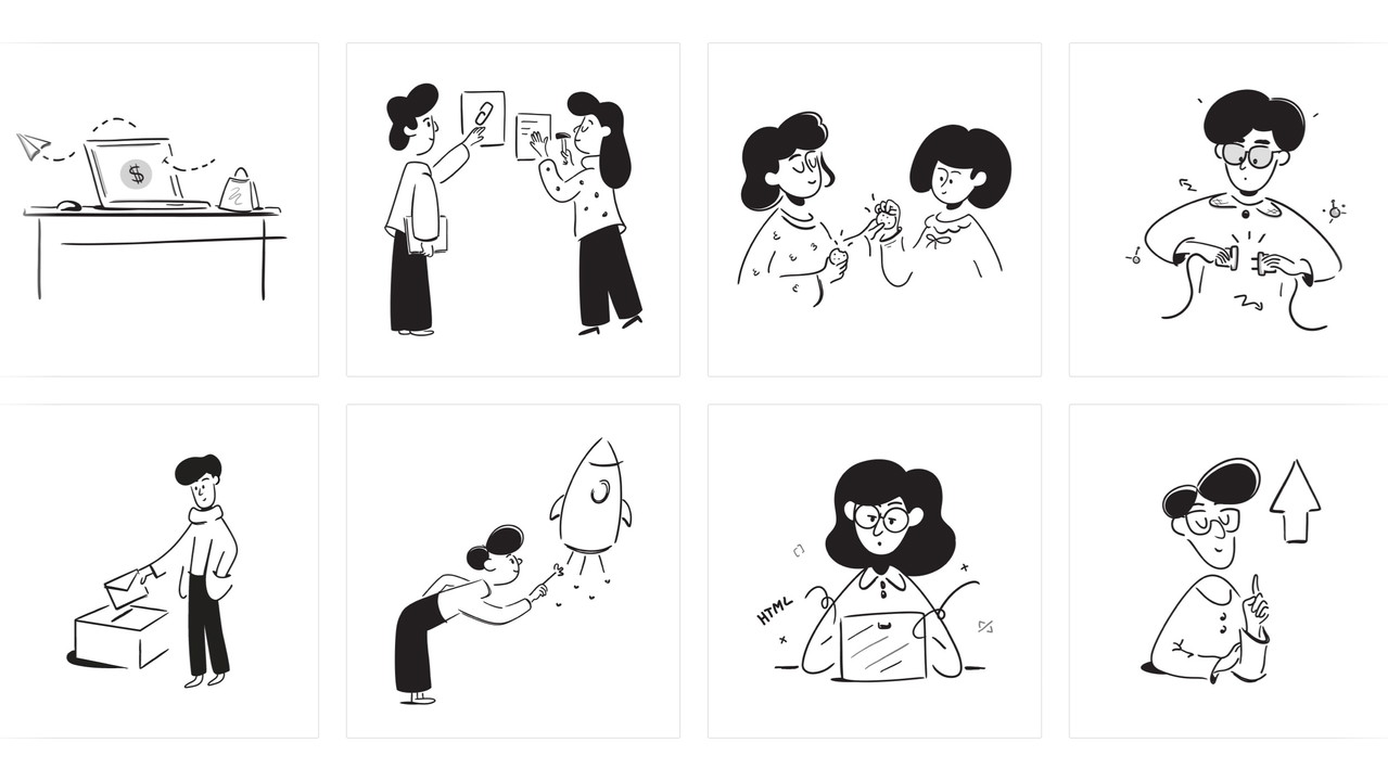 Example of Notioly Notion-style illustrations
