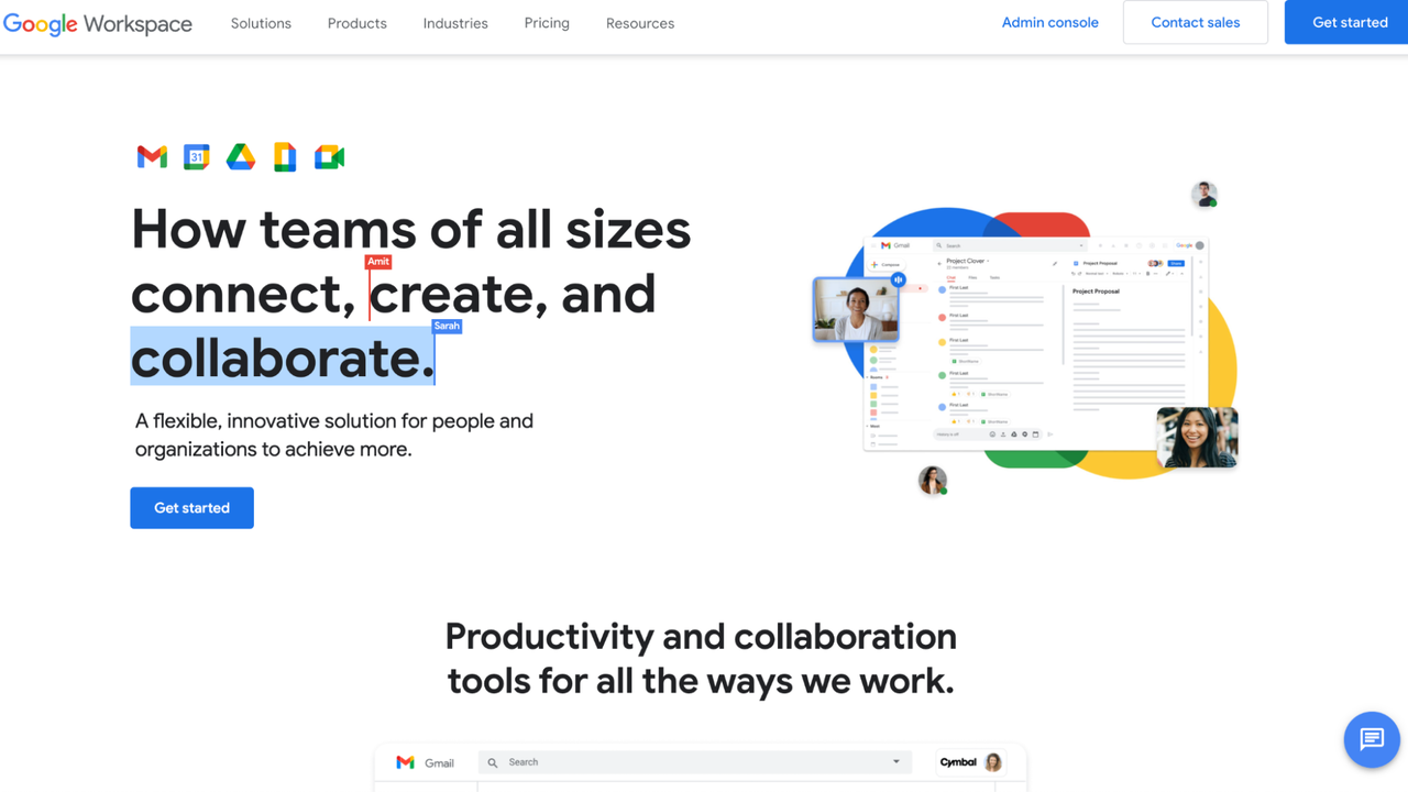 Google Workspace homepage