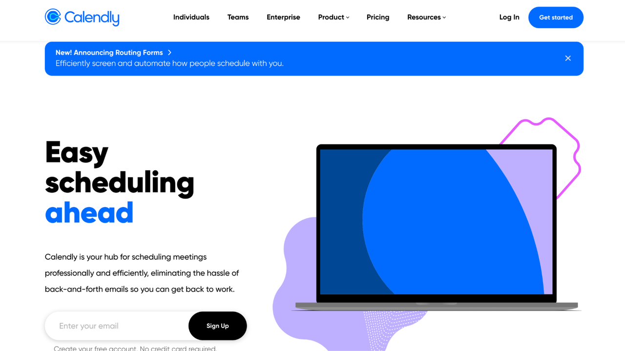 Calendly homepage