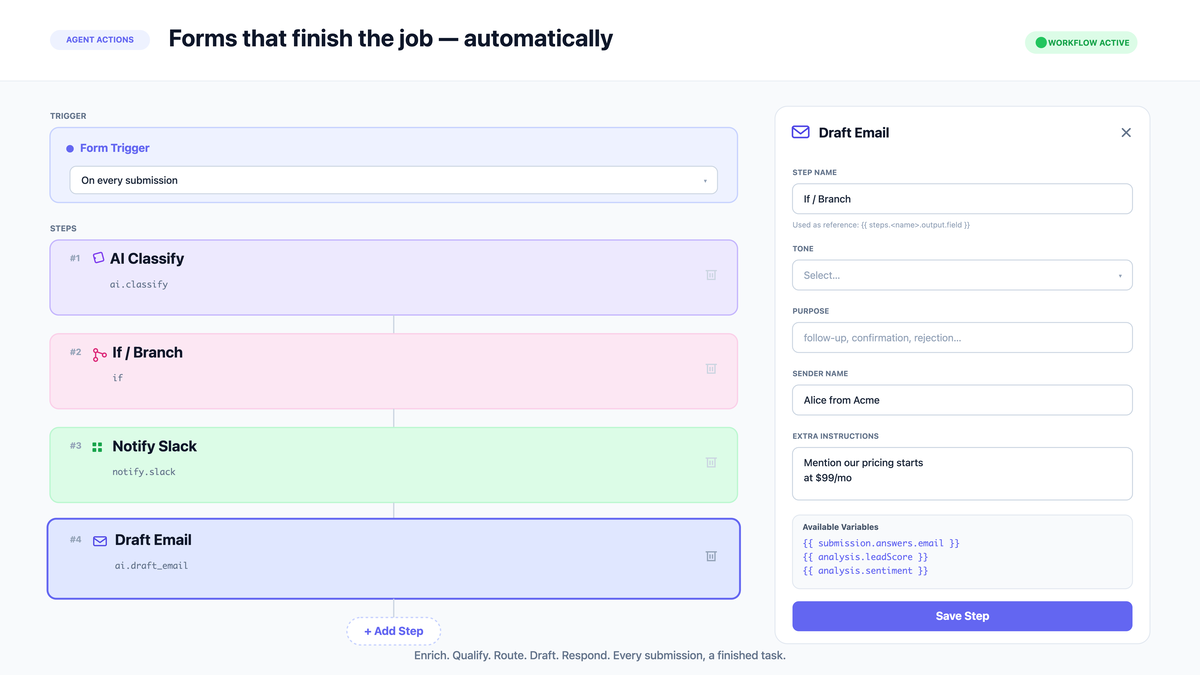 Forms that finish the job — automatically