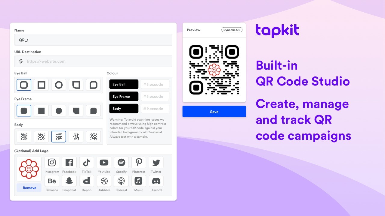 Tapkit - Microsite & QR Studio