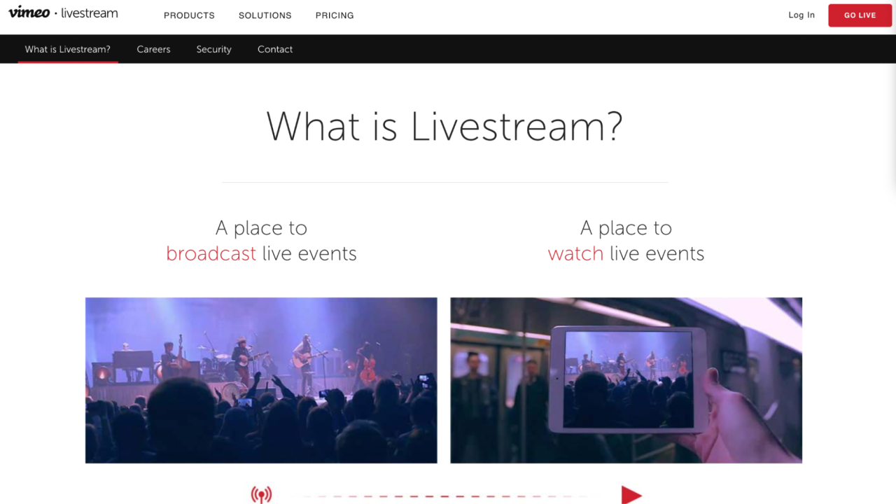 LiveStream homepage
