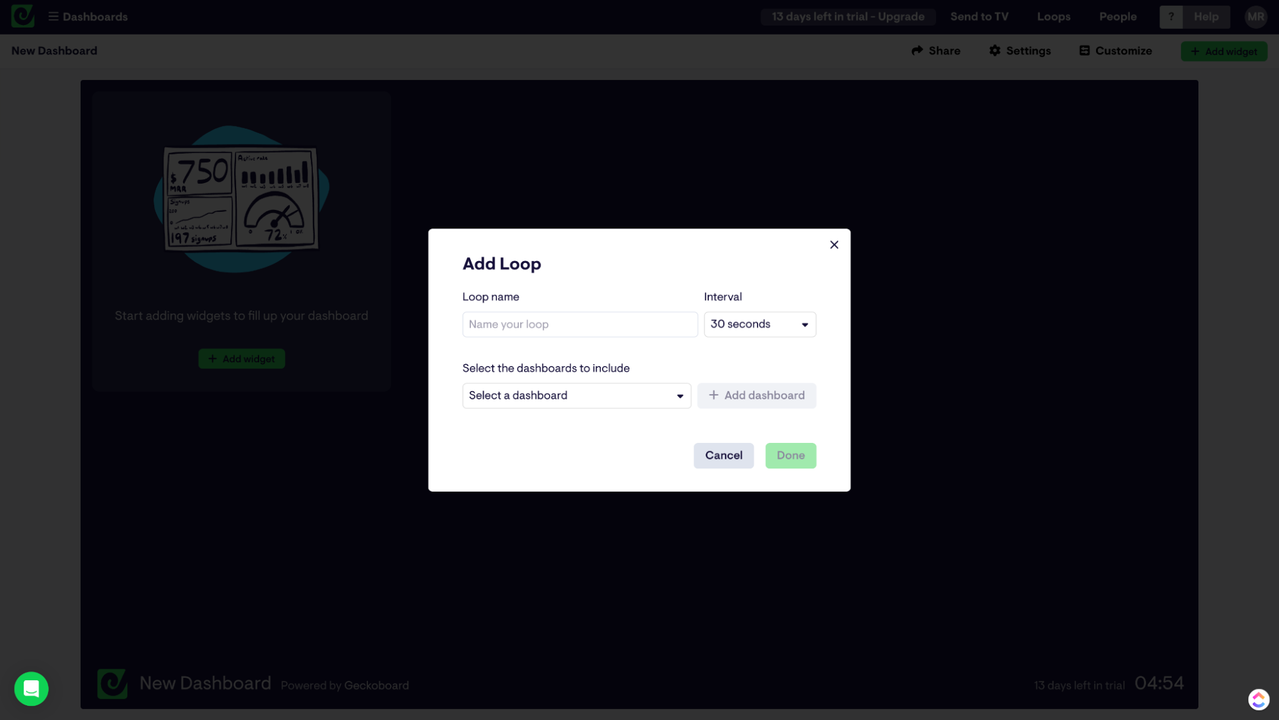 Create loops with your dashboards