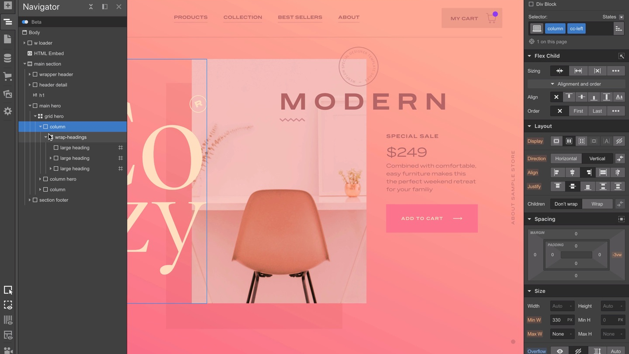 Navigator sidebar