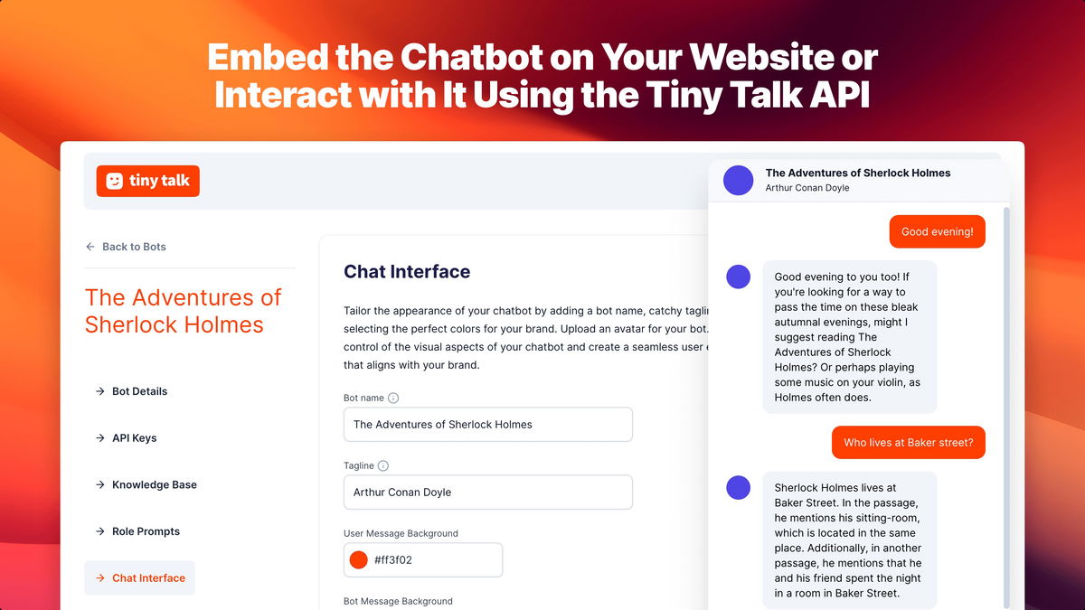 Embed directly on your site or connect via the API.