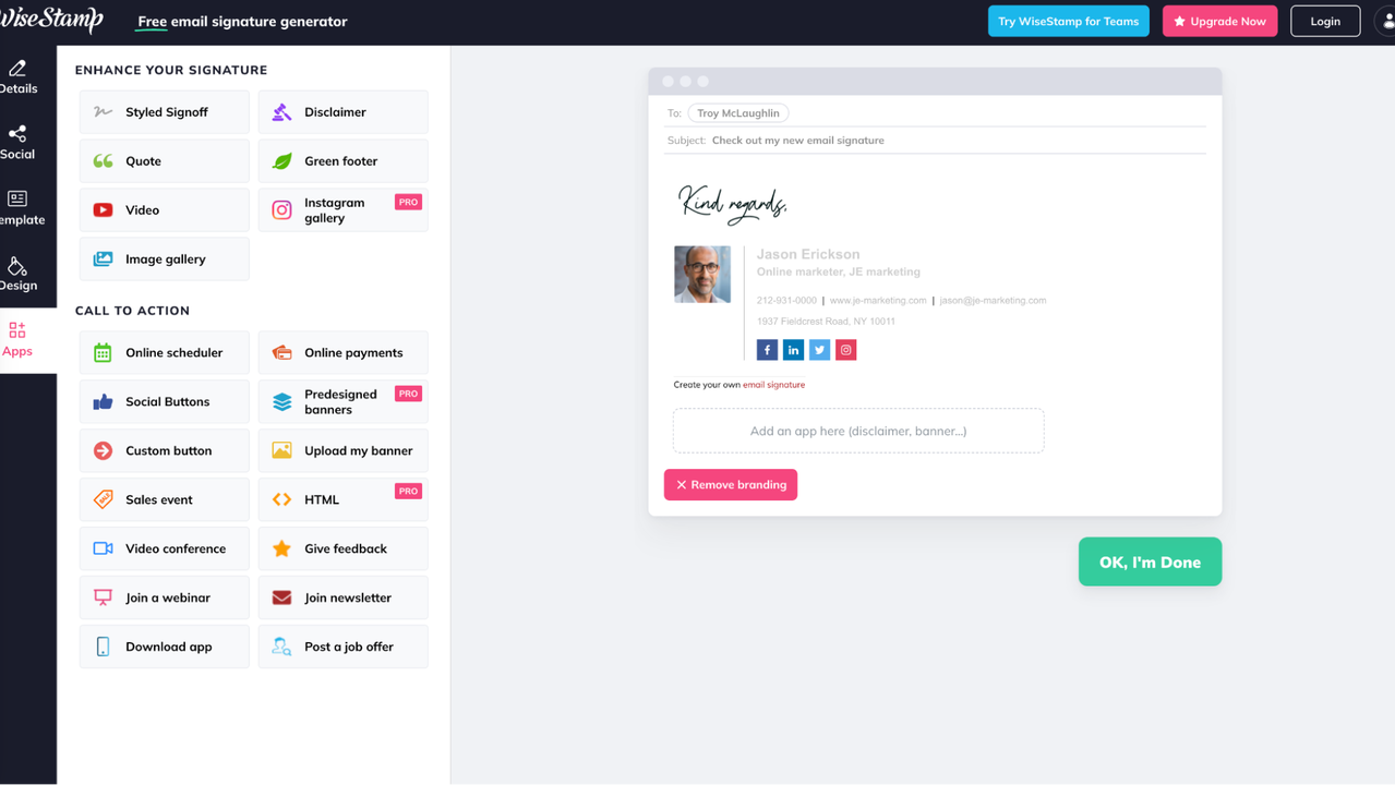 Use calls-to-action in email signature