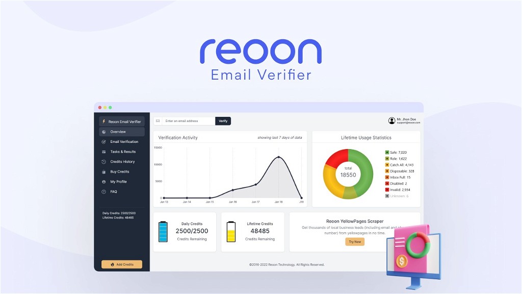 Reoon - Best Lifetime Email Marketing Tool for email list verification
