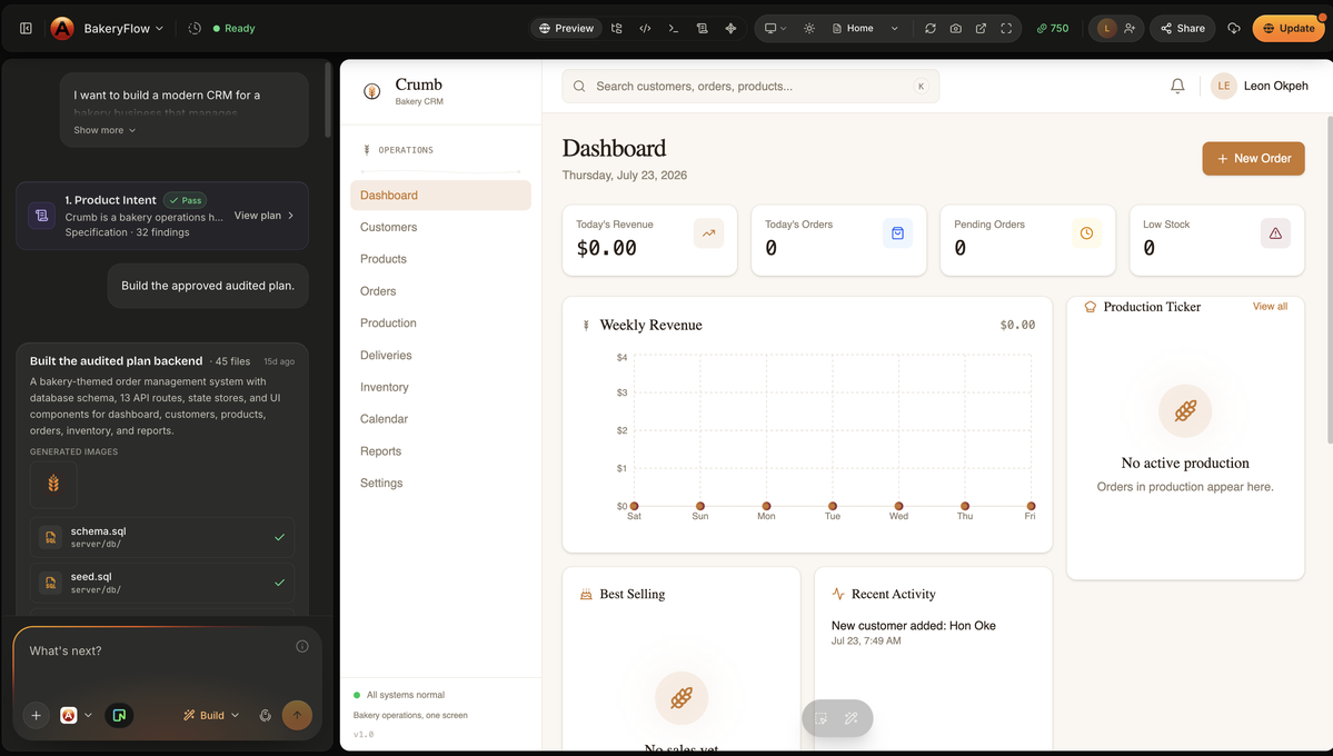 Turn ideas into production-ready software in minutes