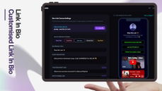 Mrdqr custom bio-link canvas editor interface for building premium social media landing pages. thumbnail