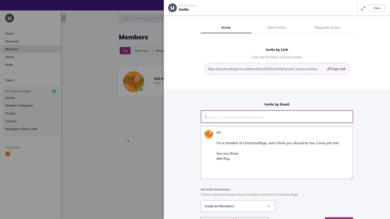 Invite members to your community
