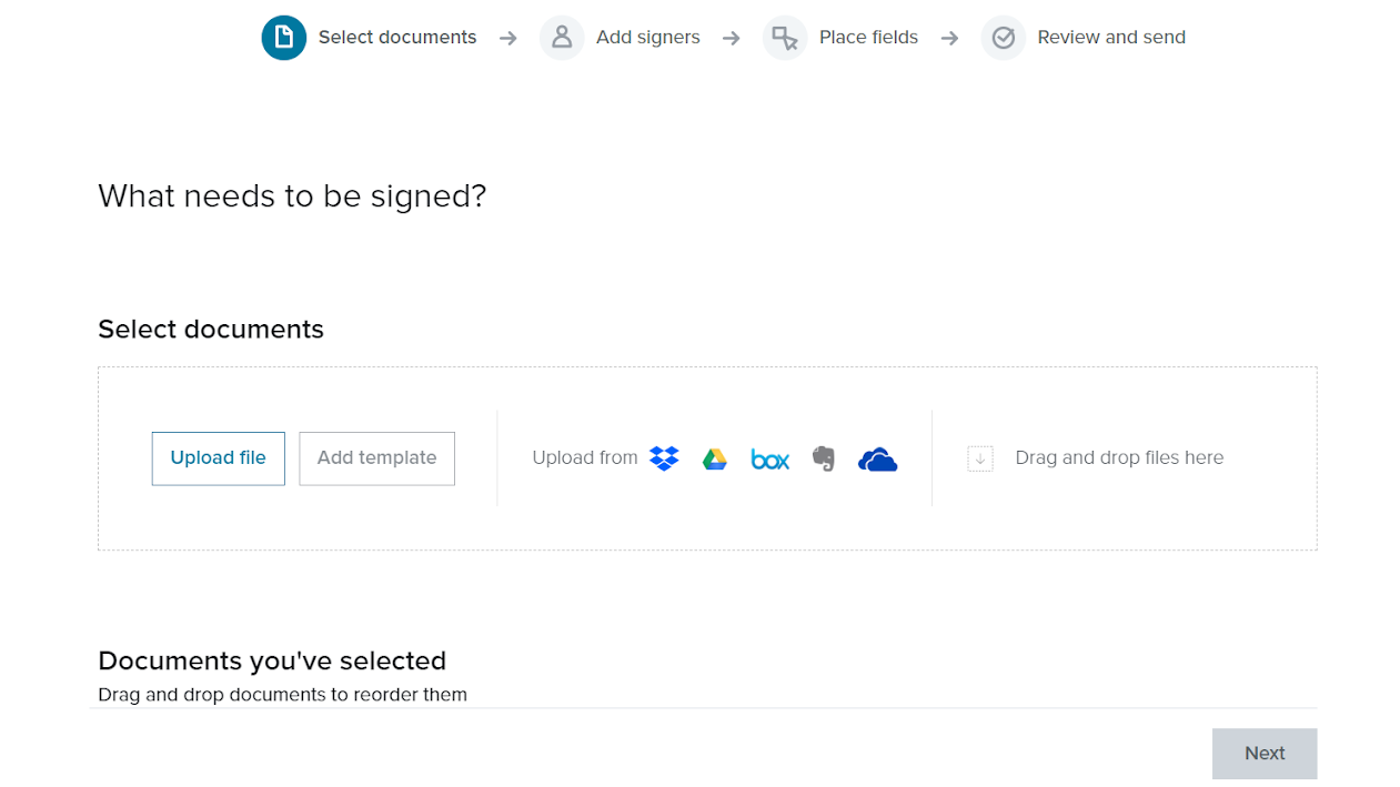 Upload a document to HelloSign