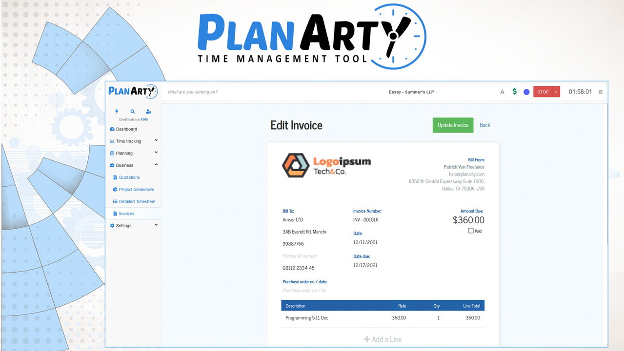 PlanArty Time-Management Tool
