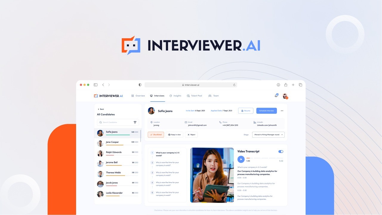 Interviewer.AI - Video Interview Software