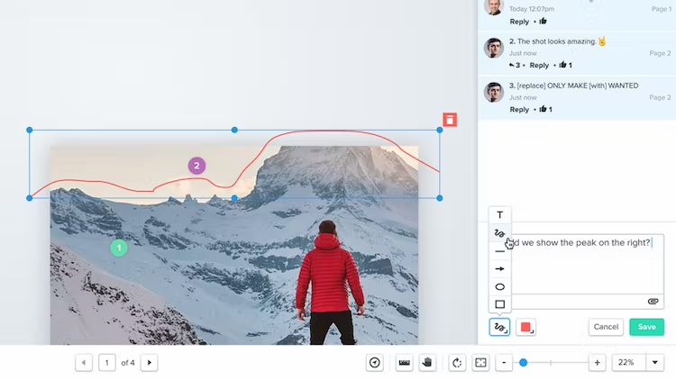 Use markup tools to provide feedback