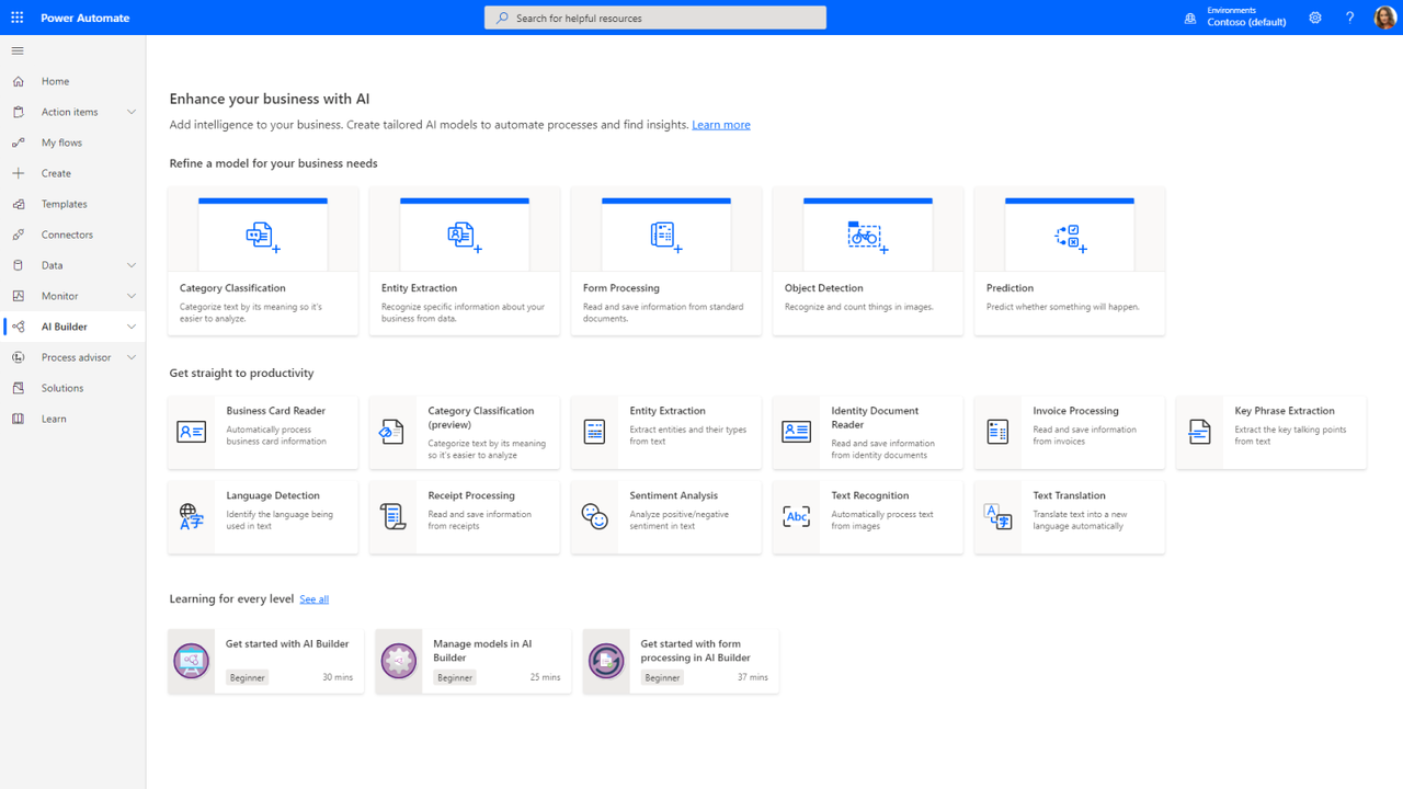 AI-powered automation options