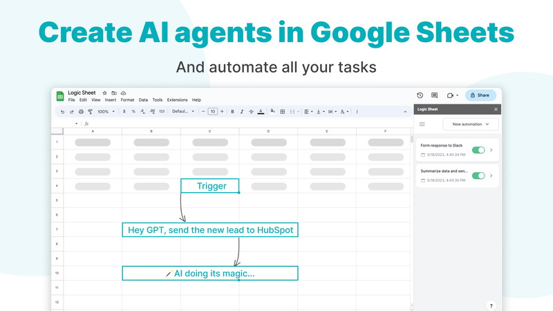 Logic Sheet - Create AI agents & automation in Google Sheets