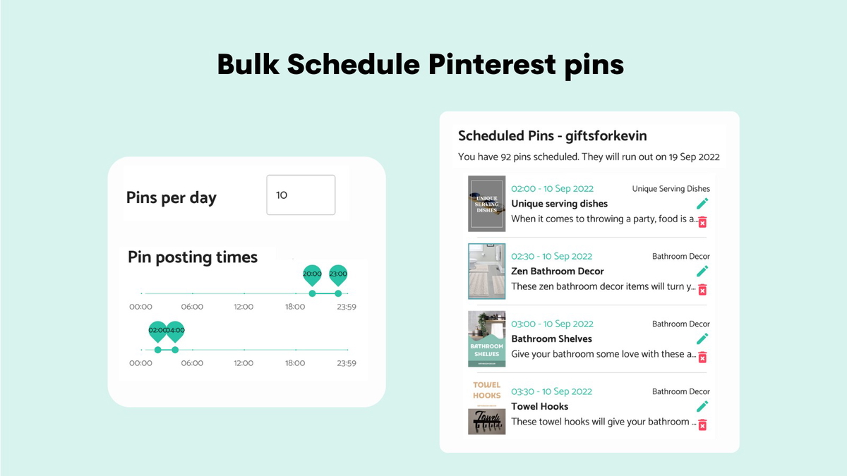 Bulk schedule pins using our smart pipeline scheduler