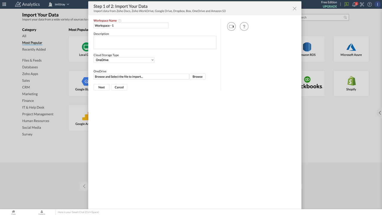 Import data from apps