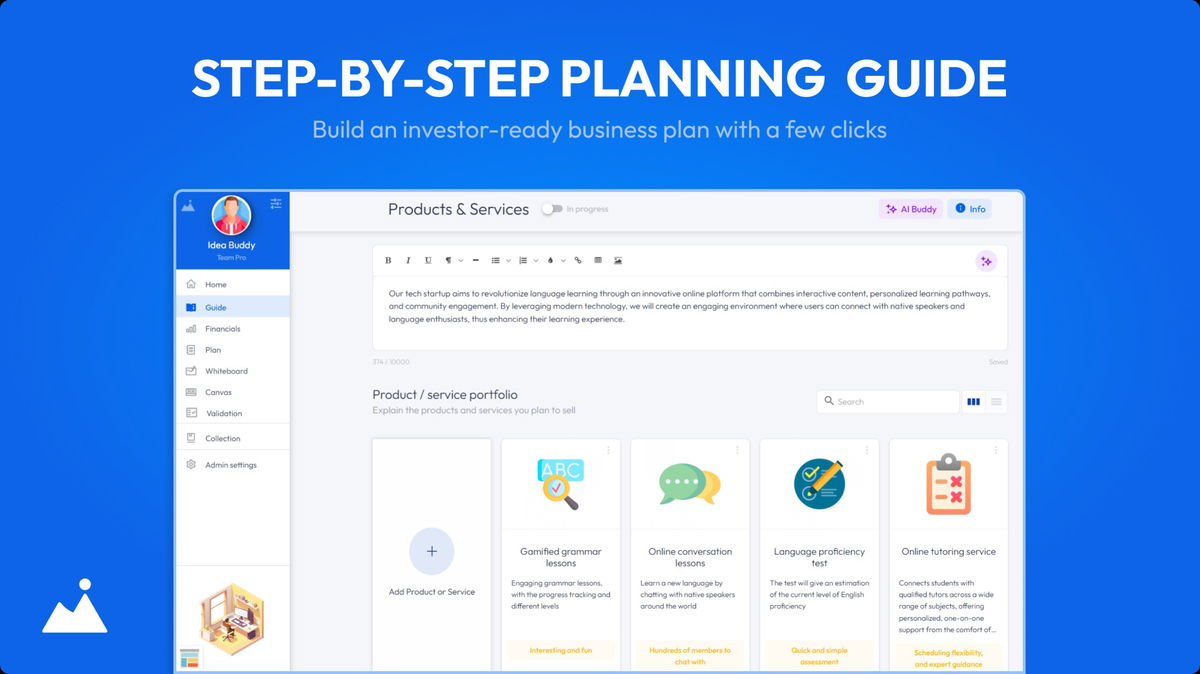 Follow a simple step-by-step guide to develop your idea and create a business plan