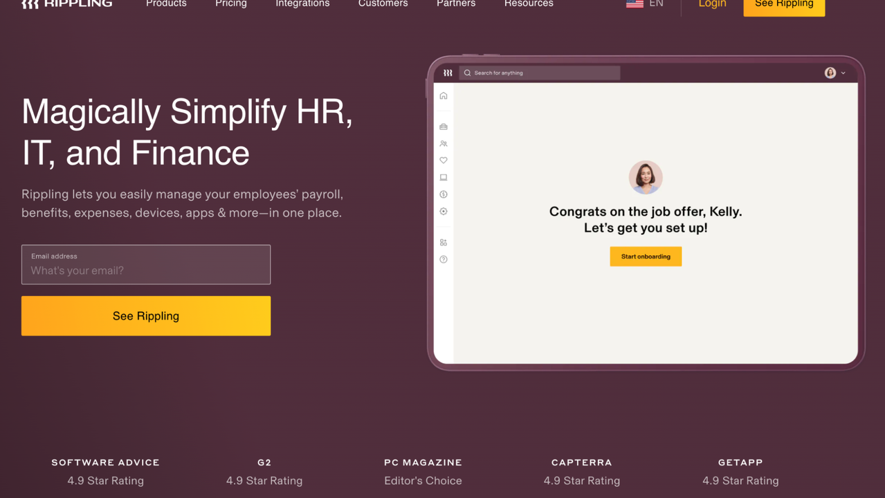 Rippling homepage