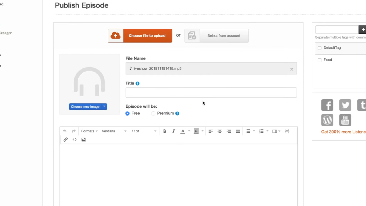 Publish a podcast episode