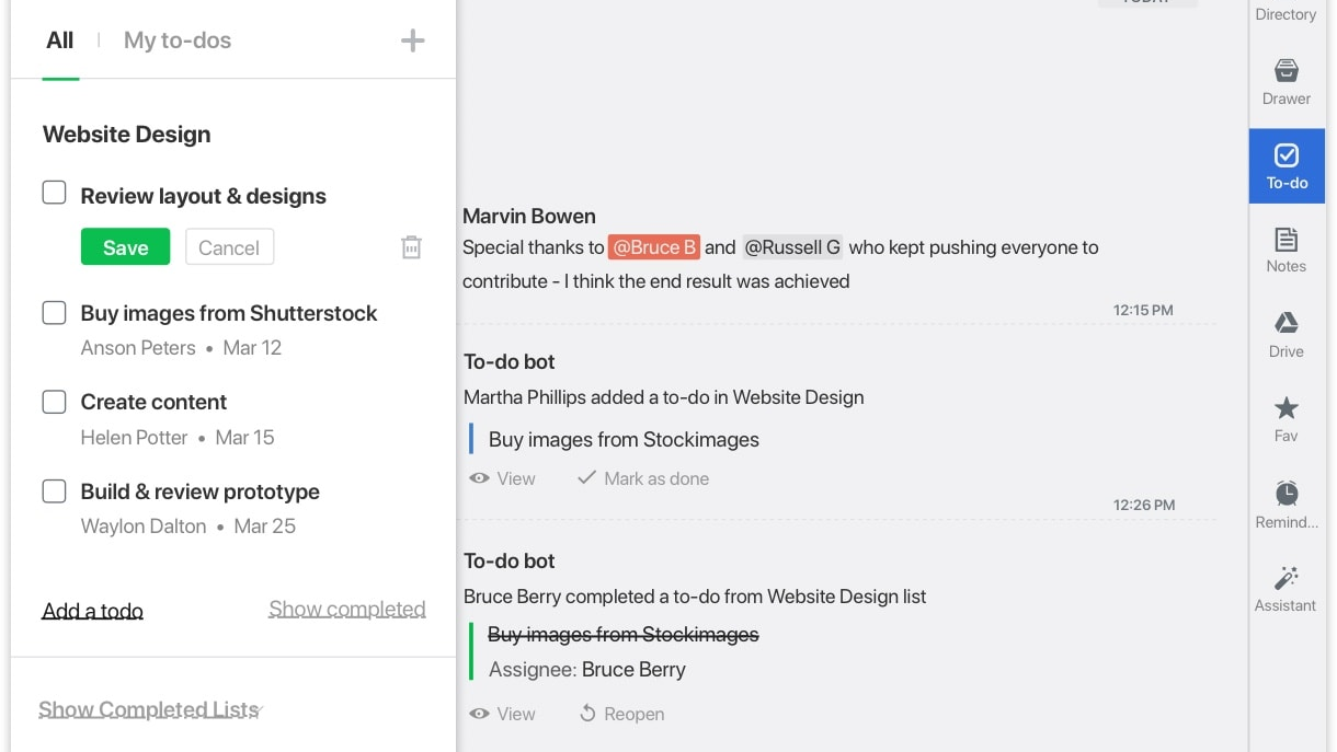 Team to-dos for project management