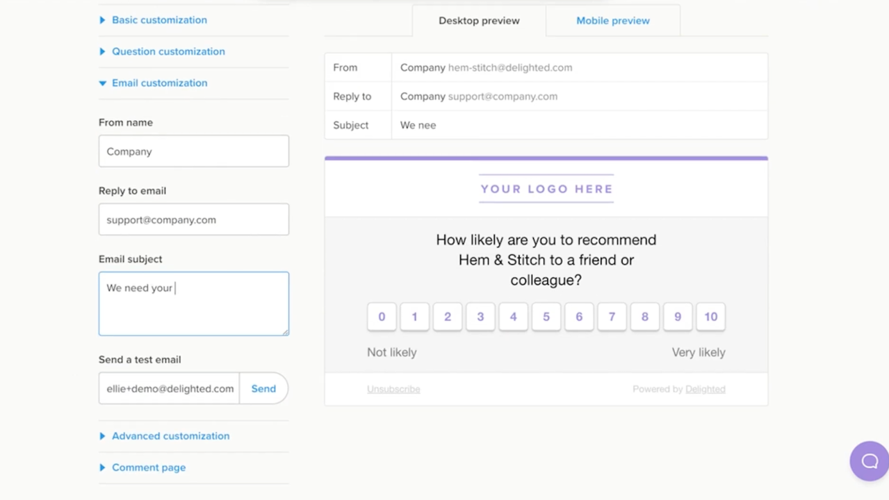 Create surveys in different languages