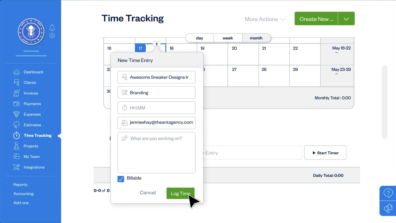 FreshBooks Time Tracking