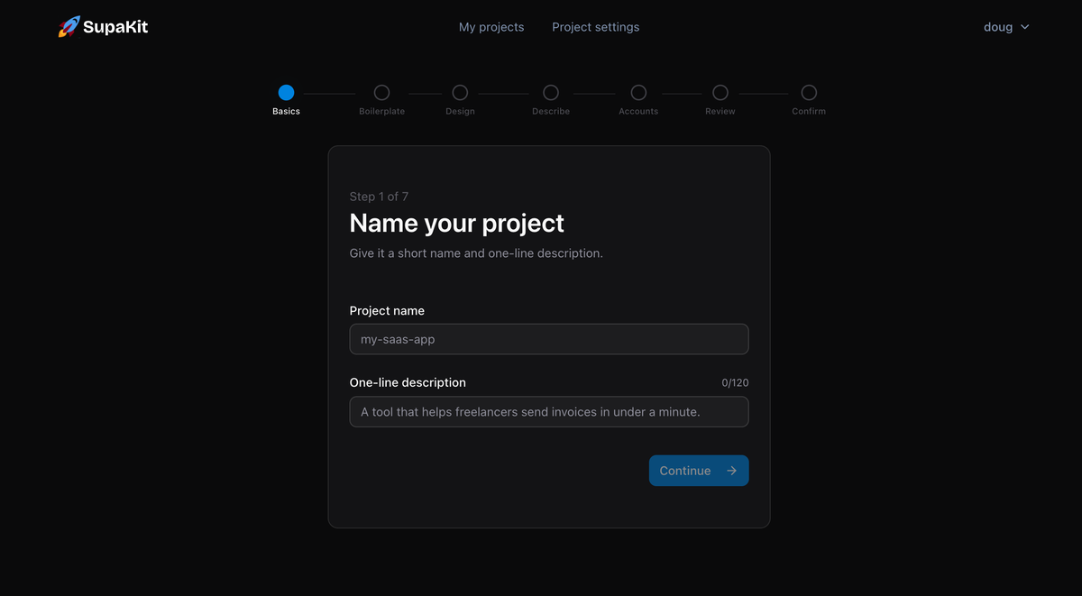 Start new projects superfast.