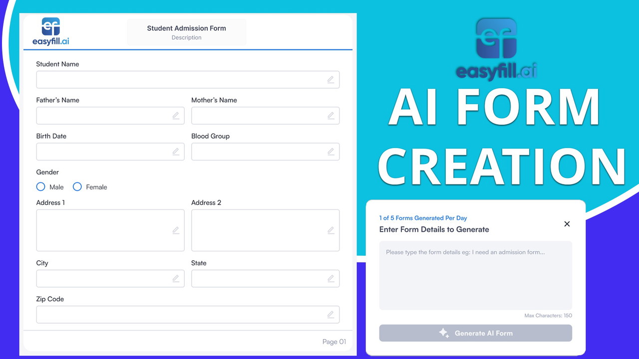 Easyfill.ai AI Form Creation Interface