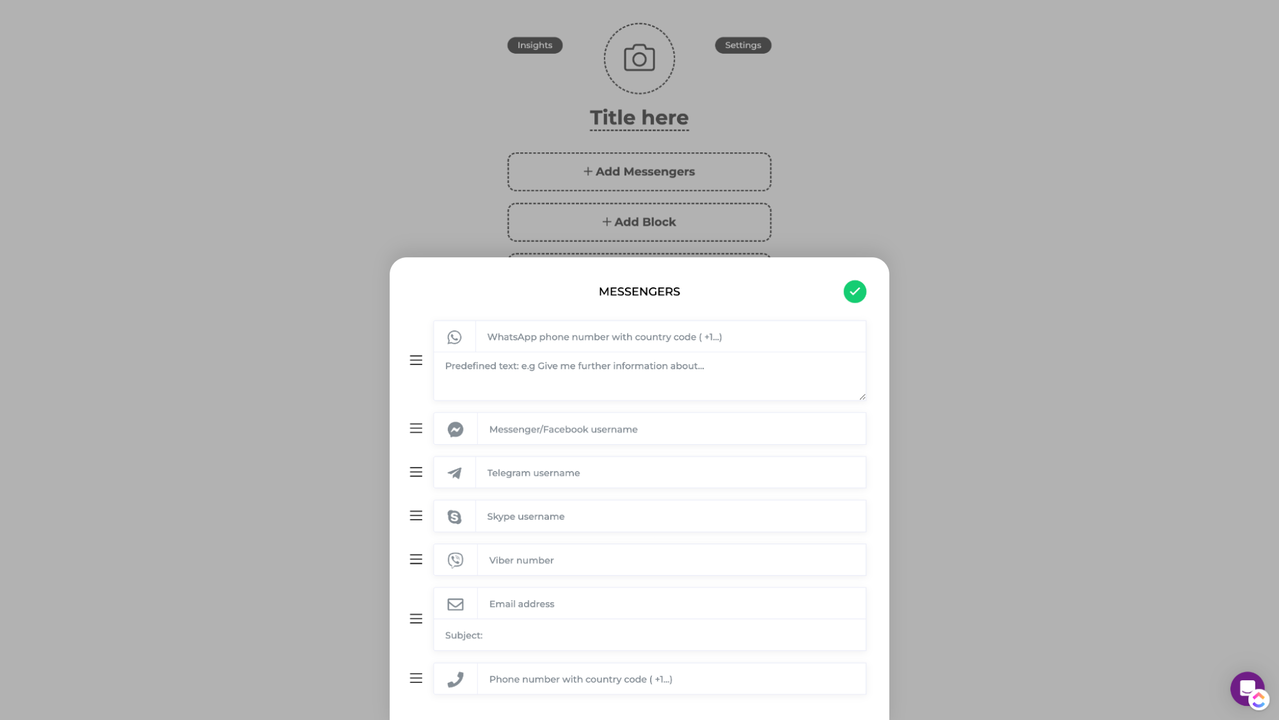 Link various messengers and your email address
