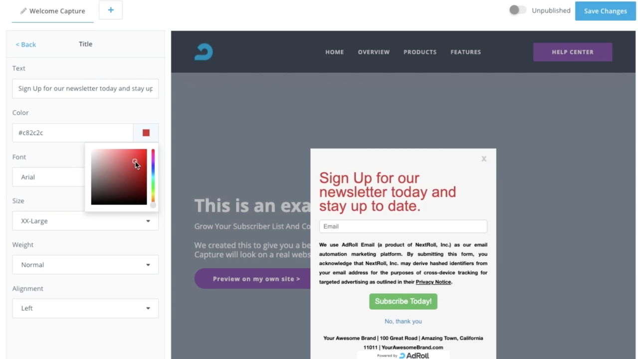 Create custom popup forms