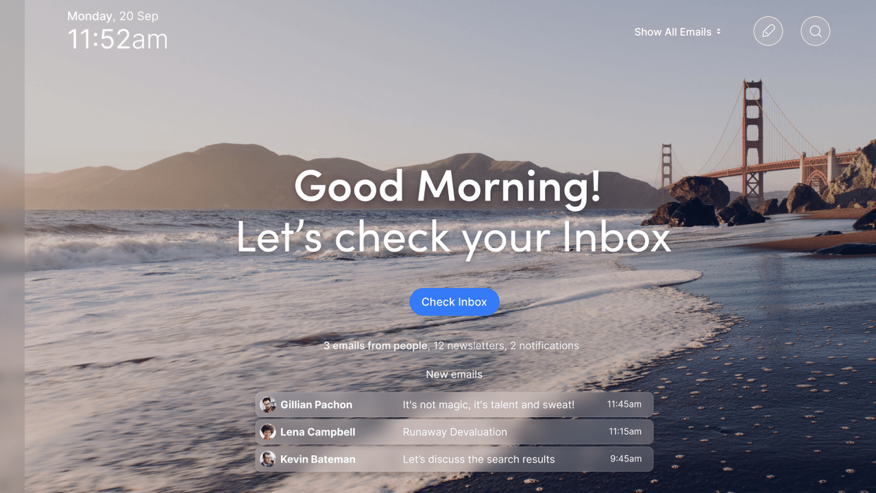 Spark Mail home screen