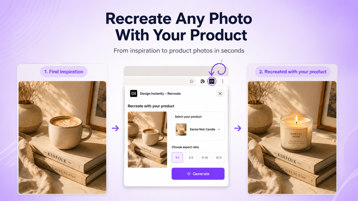 Recreate any photo with your product