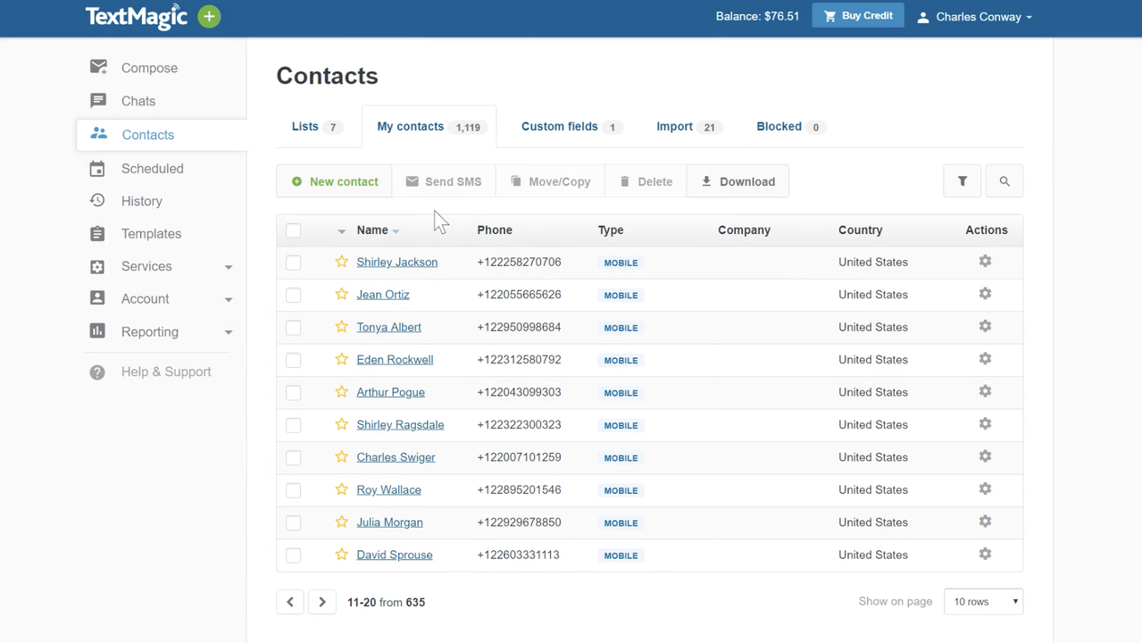 Import contacts in a few clicks with TextMagic