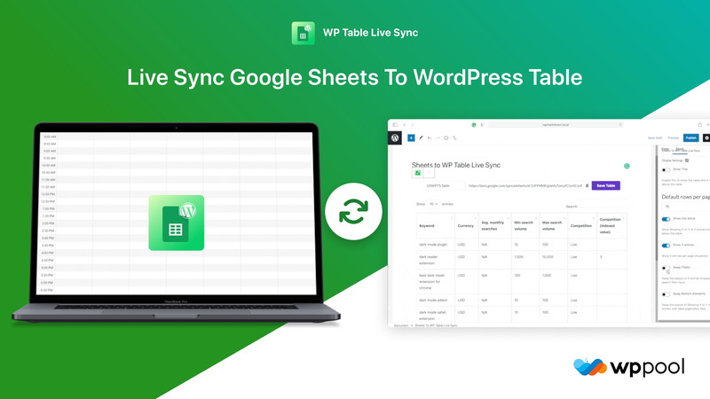 Google Sheets to WP Table Live Sync