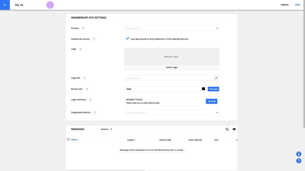 Set up membership site