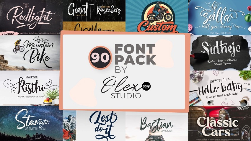 90 Fonts Pack by Olex Studio