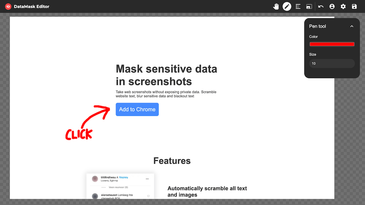 DataMask - blur Chrome extension