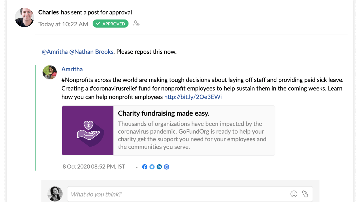 Social media approval workflows
