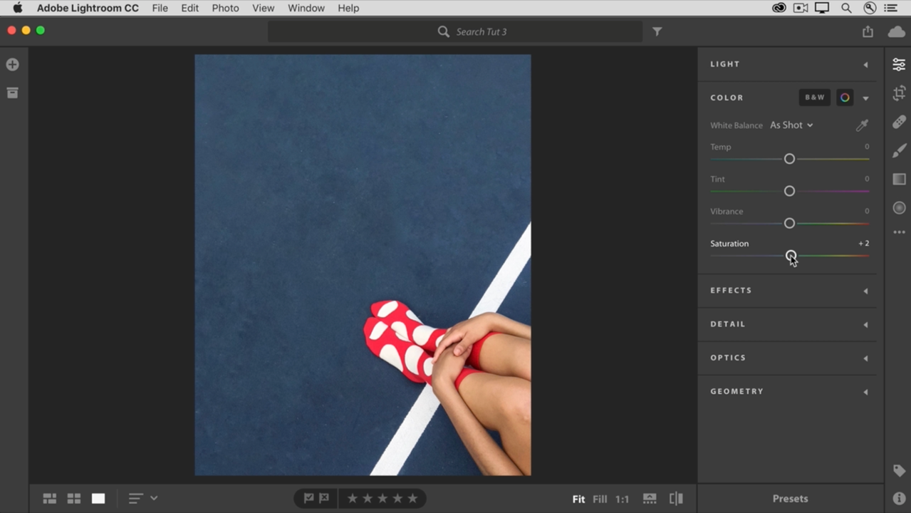 Adjust the photo color