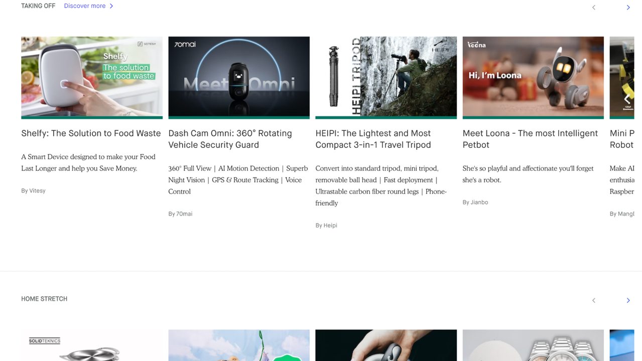 Support projects on Kickstarter