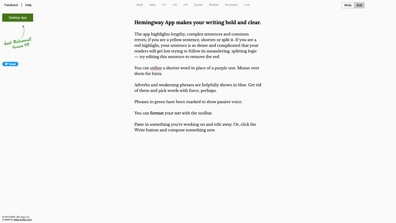 Use the writing mode to write