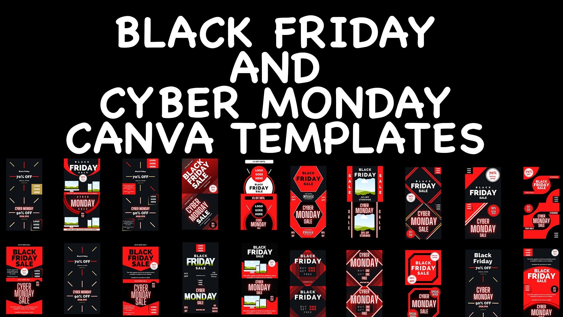 Black Friday/Cyber Monday Canva Templates