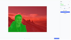 BackgroundCut AI segmentation tool highlighting a person separately from the image background thumbnail