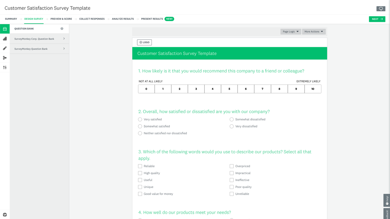 Survey template