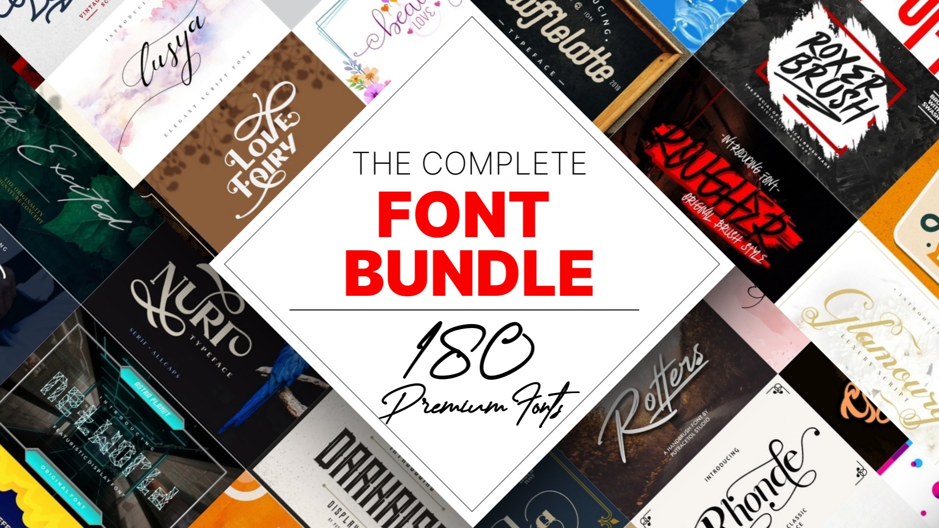 The Complete Font Bundle - 180 Premium Fonts | AppSumo