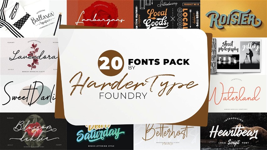 20 Font Pack by Harder Type Foundry