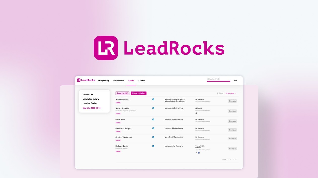 AppSumo Deal for LeadRocks
